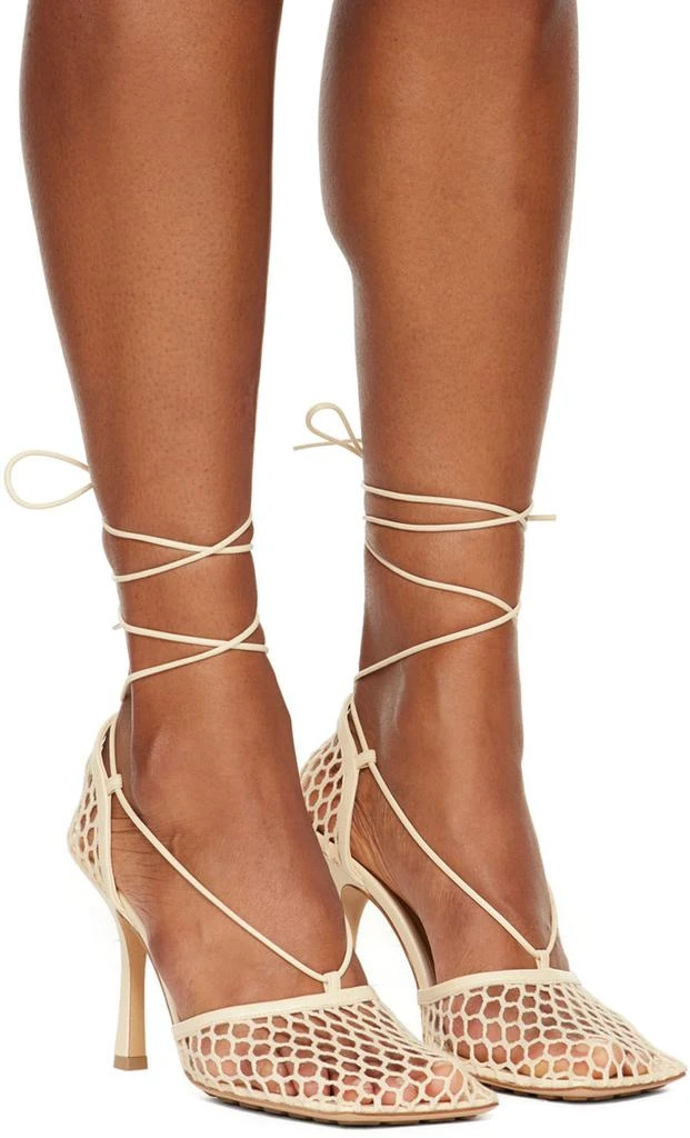 Bottega Veneta Beige Stretch Web Heels 4