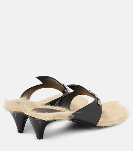 Magda Butrym Shearling-trimmed leather sandals 2
