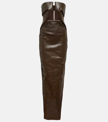 Rick Owens Strapless coated denim gown 1