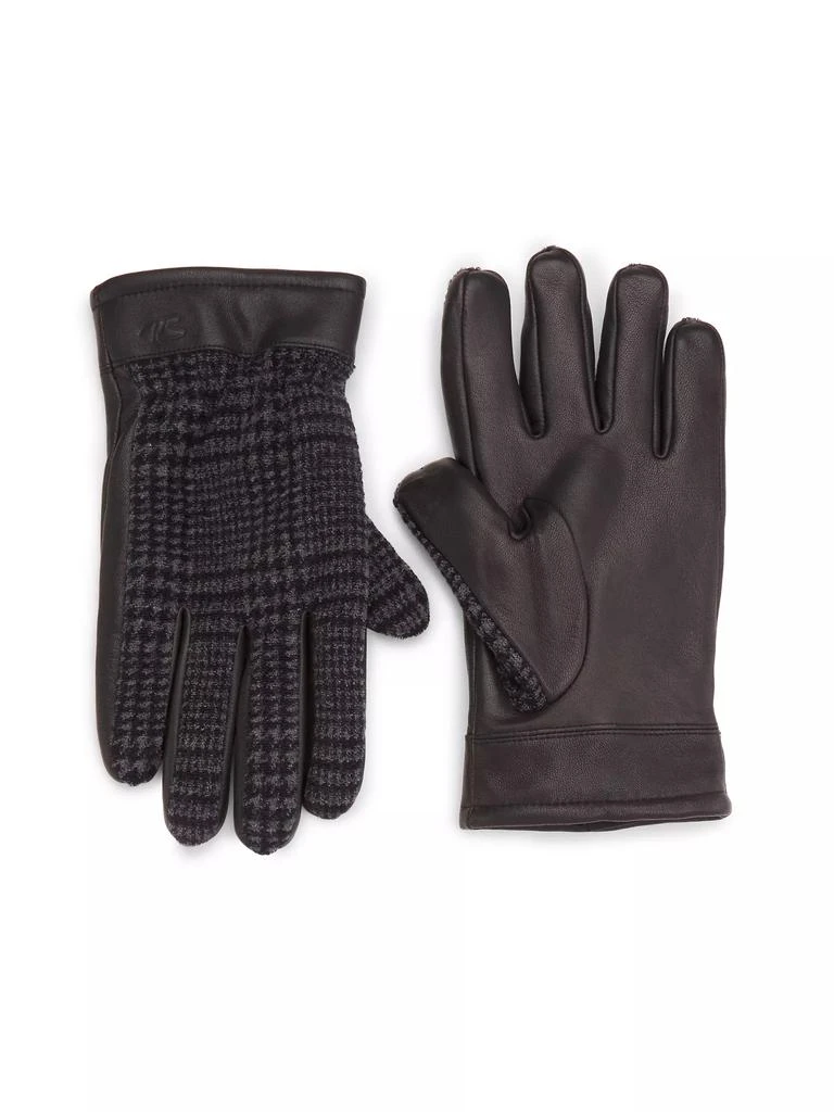 Robert Barakett Duncan Plaid Mixed-Media Gloves 1