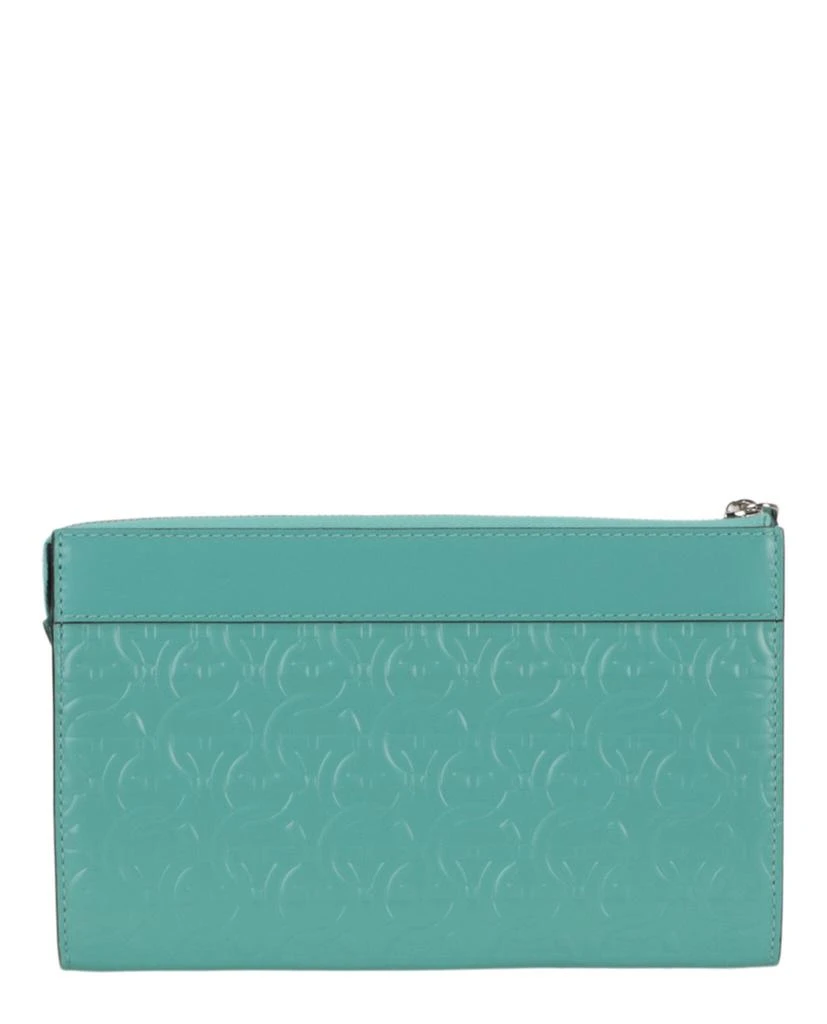 Salvatore Ferragamo Gancini Embossed Leather Clutch 4