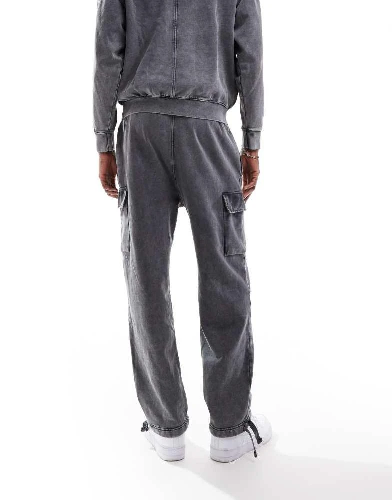 NICCE Nicce co-ord washed cargo jogger in grey 3