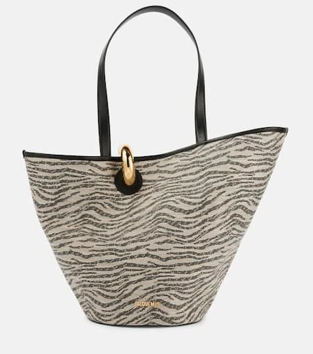 Jacquemus Le Bambola leather-trimmed tote bag 1
