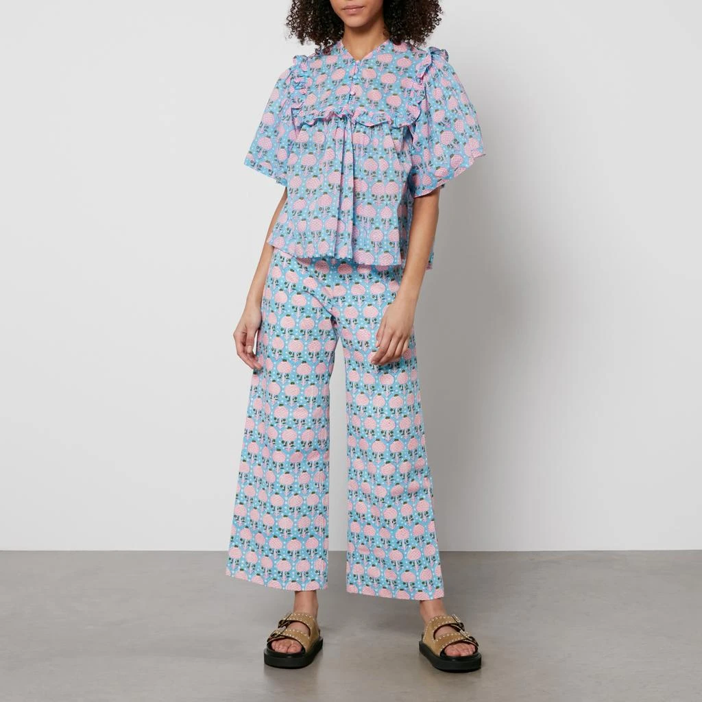 SZ Blockprints Mary Jane Floral-Print Cotton-Poplin Top 3