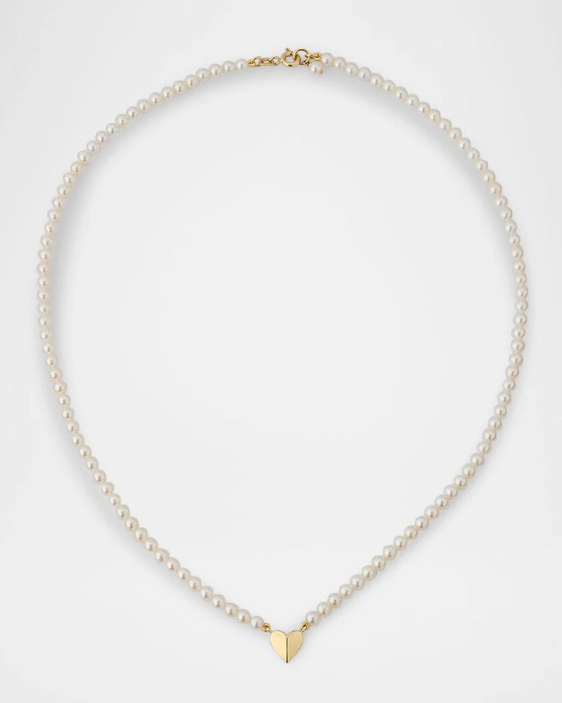 POPPY FINCH Folding Heart Pearl Strand Necklace 1