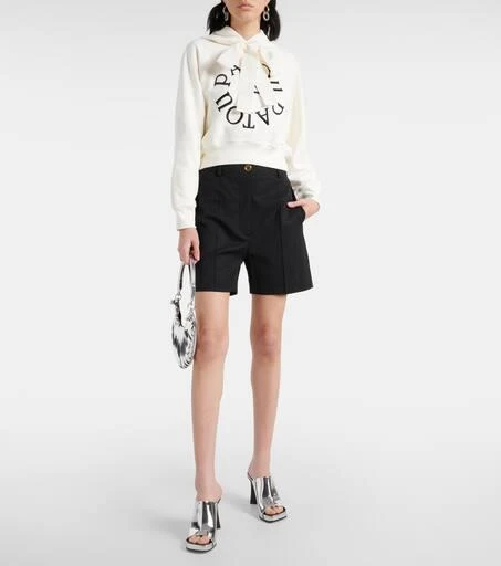 PATOU Logo cropped cotton jersey hoodie  2