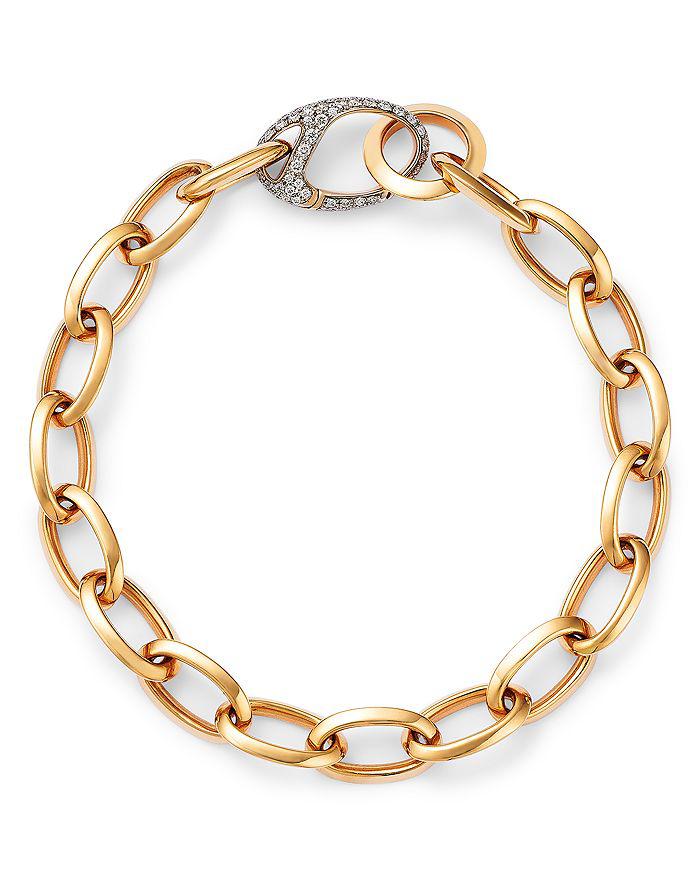 Walters Faith 18K Rose Gold Garnett Diamond Pavé Clasp Open Link Bracelet