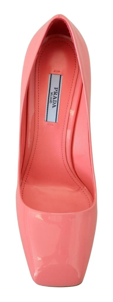 Prada Pink Patent Leather Block Heels Pumps Classic 7
