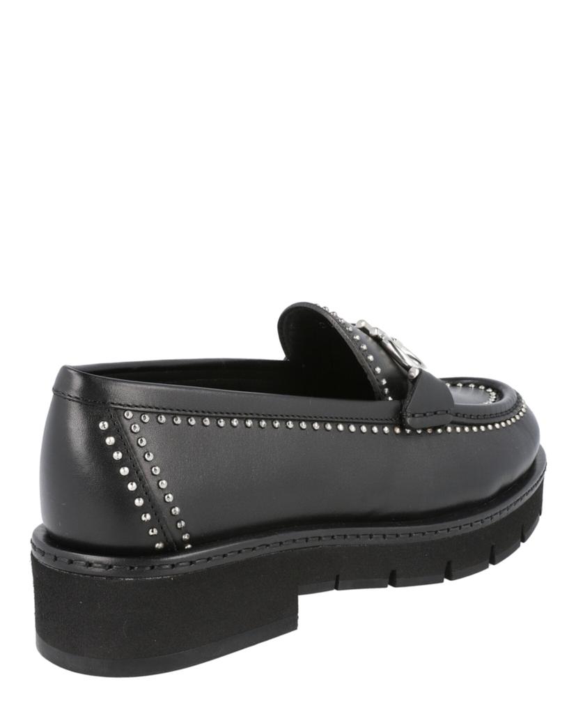 Salvatore Ferragamo Rolo Lug Studded Loafers Nero 5.5