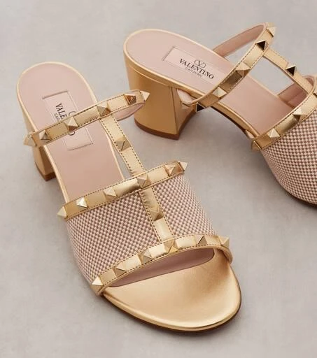 Valentino Rockstud 80 leather-trimmed mules 5