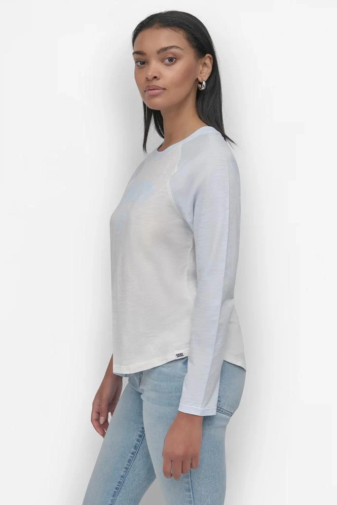 DKNY ARCHED NEW YORK  LOGO RAGLAN LONG SLEEVE TEE 3