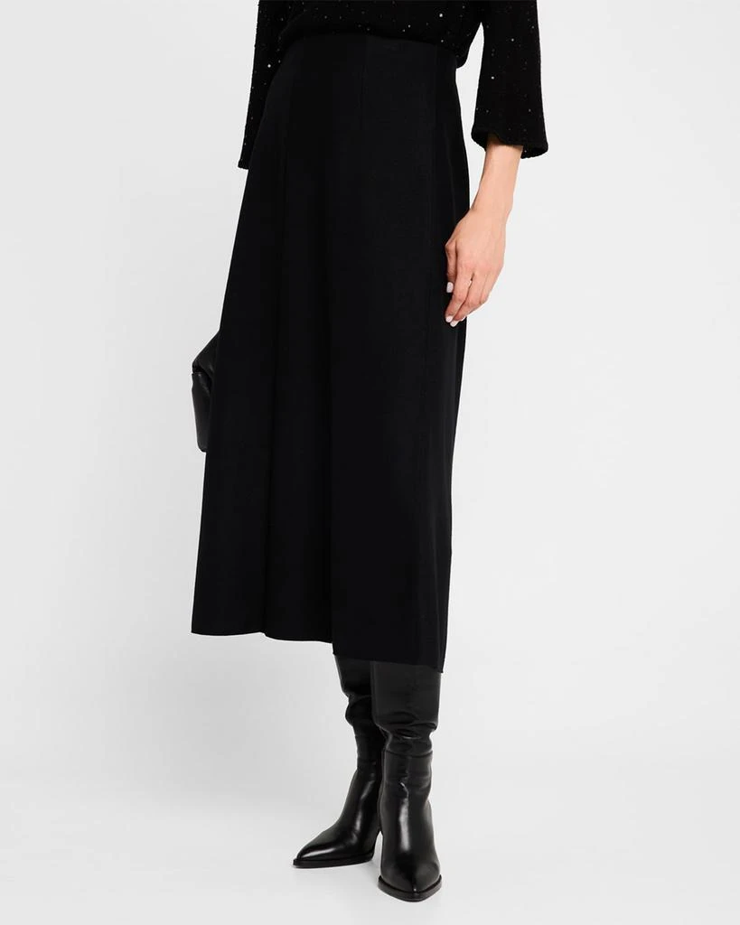 Eileen Fisher A-Line Boiled Wool Jersey Midi Skirt 4