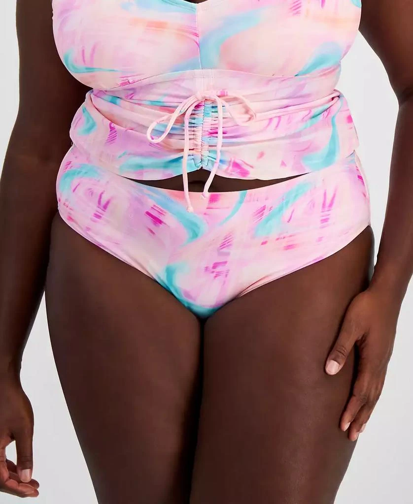 California Waves Salt + Cove Plus Size Tie-Dyed Swim Bottoms, Created for Macy's 1
