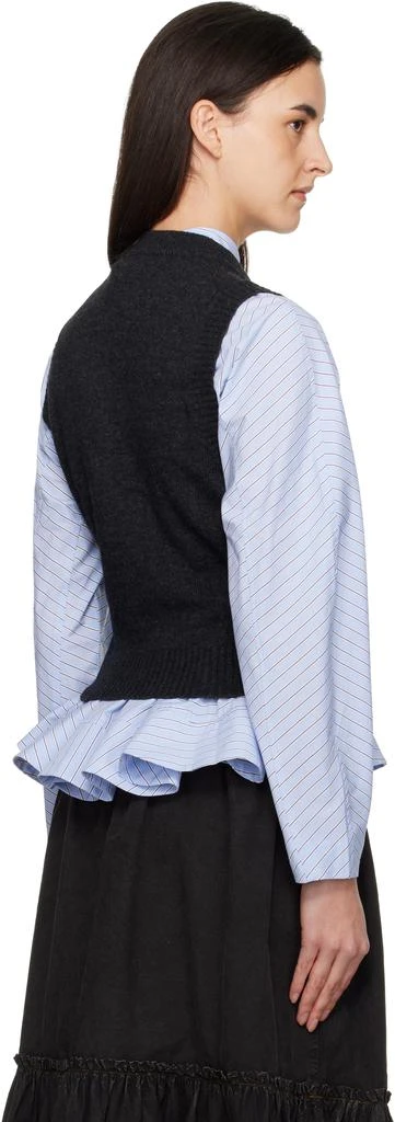 Ganni Grey Rose Wool Vest 3
