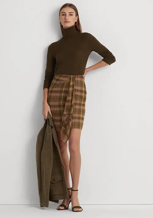 Ralph Lauren Ralph Lauren Plaid Ruffle Trim Georgette Skirt 4