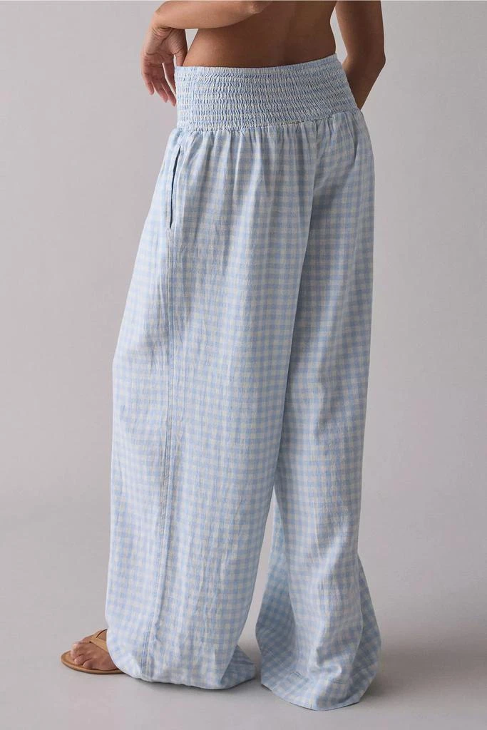 Kimchi Blue Kimchi Blue Caroline Smocked Wide Leg Linen-Blend Pant 3