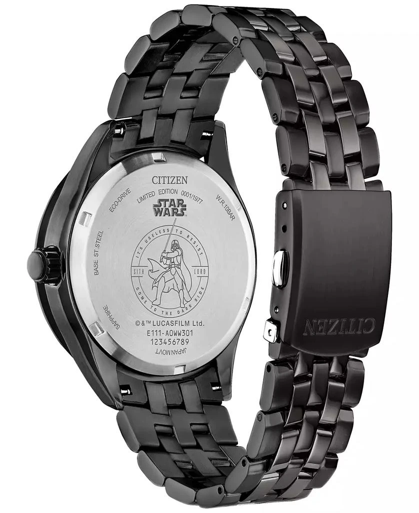 Citizen Eco-Drive Men's Star Wars Darth Vader Black-Tone Stainless Steel Bracelet Watch 41mm Gift Set 3