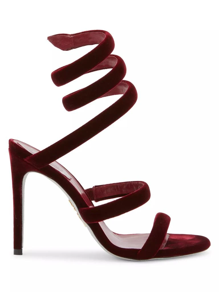 Rene Caovilla Cleo 105MM Velvet Wrap Stiletto Sandals 1