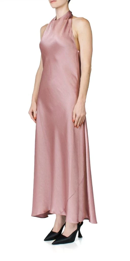 Vince Draped Cowl Neck Halter Dress In Petal Quartz 2