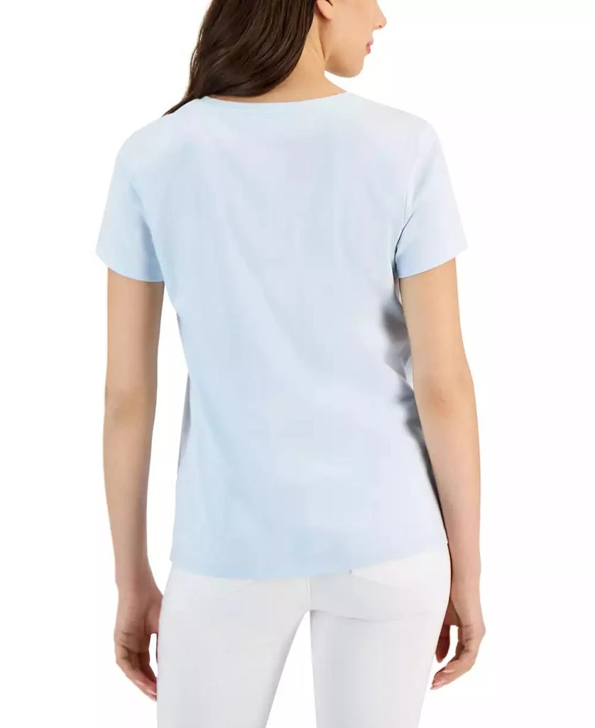 Charter Club Women's Solid V-Neck Short-Sleeve Sleepwear Top, Created for Macy's 3