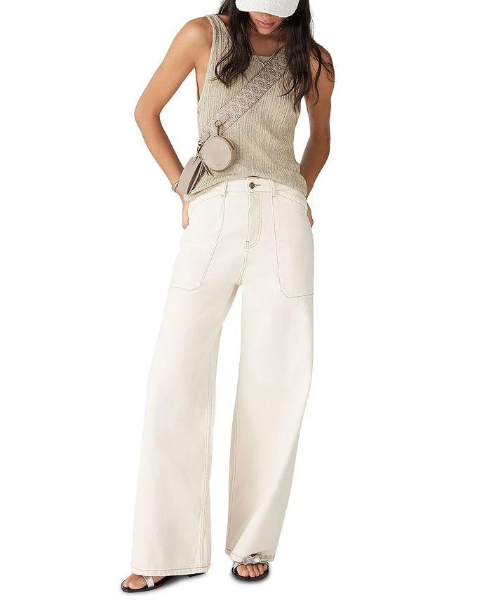 ba&sh Mallou Wide Leg Jeans in Off White 4