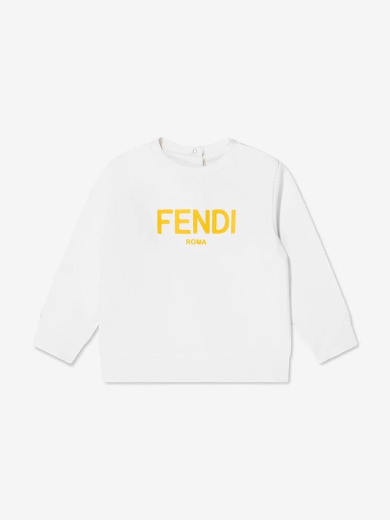 Fendi Kids Fendi Baby Logo Sweatshirt in Ivory 1