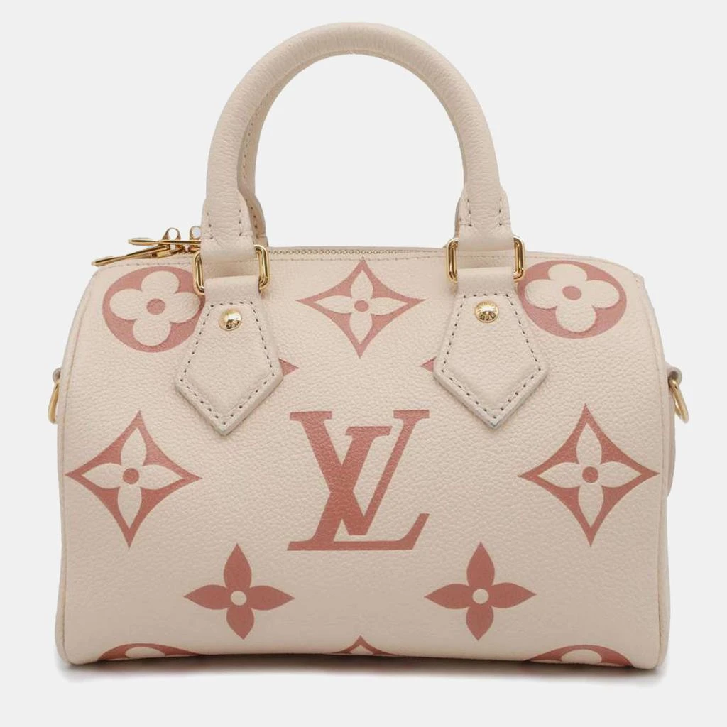 Louis Vuitton Louis Vuitton Cream/Pink Monogram Empreinte Leather Speedy Bandouliere 20 Bag 1