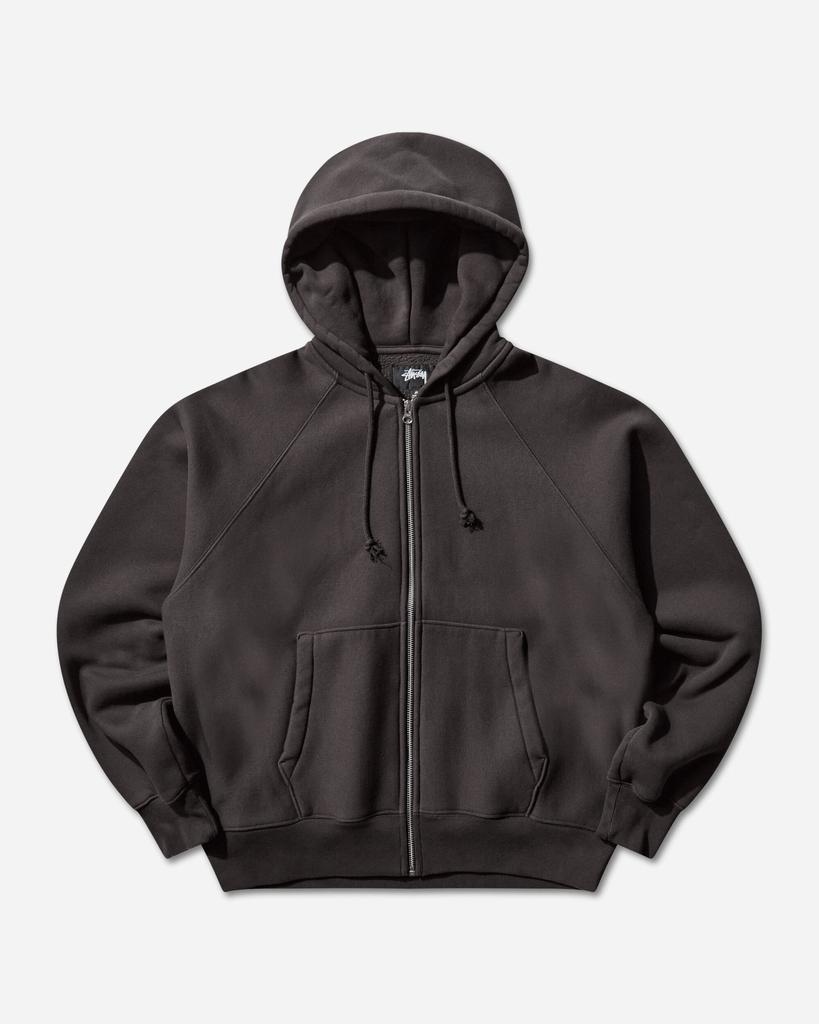 STUSSY Relaxed Zip Hoodie Washed Black - Hoodies - BeyondStyle