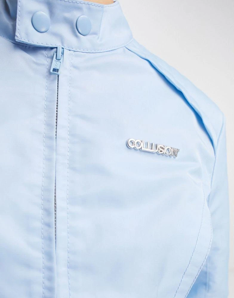 Collusion COLLUSION lightweight nylon biker jacket in baby blue 3