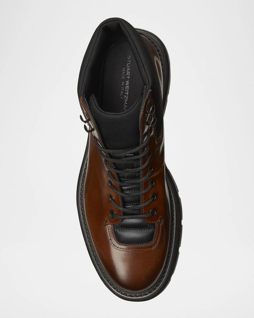 Stuart Weitzman Men's Adam Leather and Neoprene Combat Boots 6
