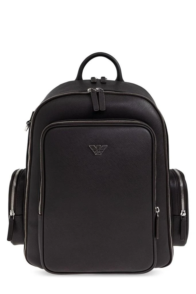 Emporio Armani Emporio Armani Logo Plaque Zipped Backpack