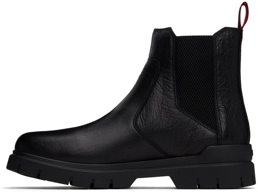 Hugo Boss Black Grained Leather Chelsea Boots 3