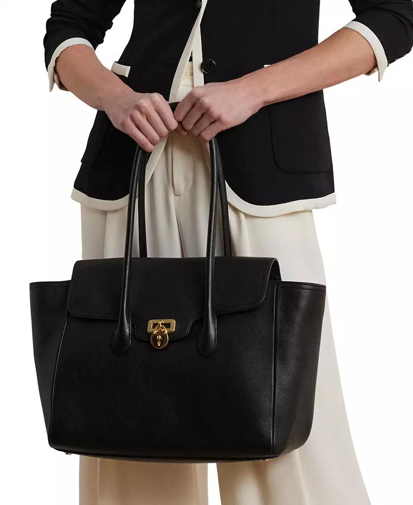 Ralph Lauren Pebbled Leather Extra-Large Tanner Satchel