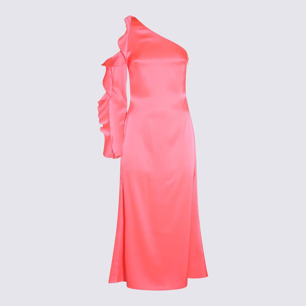 VIP【関税送料無料】希少 DAVID KOMA NEON PINK SATIN DRESS David Koma David Koma Neon Pink Satin Midi Dress - Dresses
