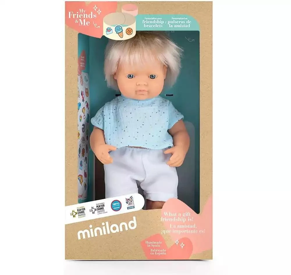MINILAND My Friends and Me Collection Baby Boy Doll with Blonde Hair - 15" 5