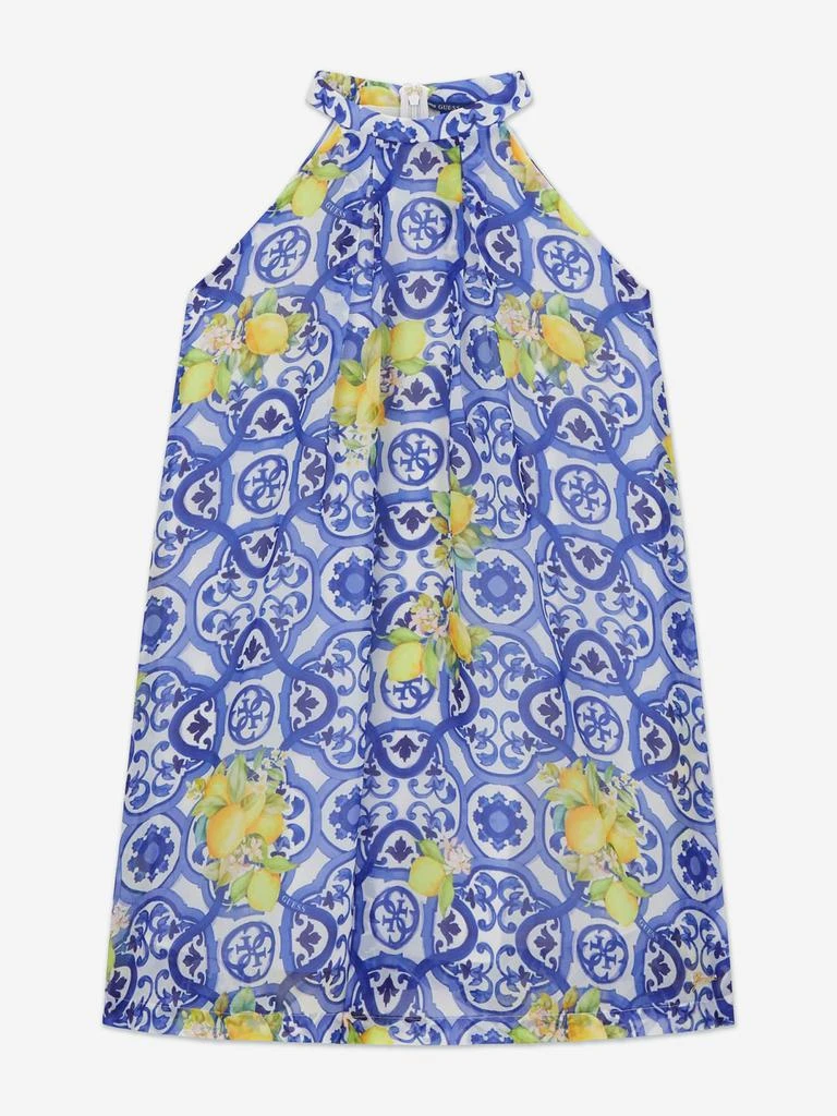 GUESS Guess Girls Amalfi Coast Chiffon Dress in Blue