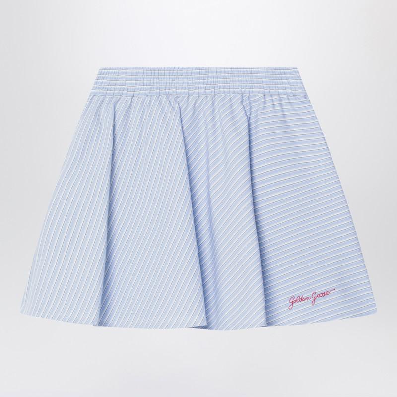 Golden Goose Light blue striped cotton skirt