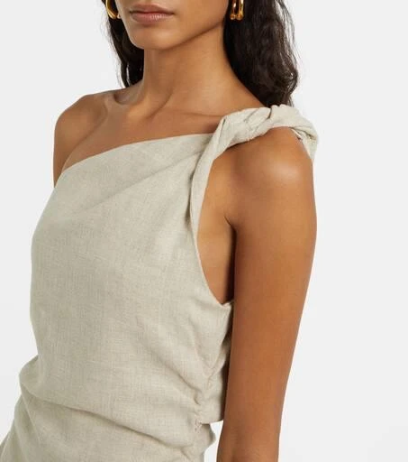 Faithfull Poet one-shoulder linen minidress 4
