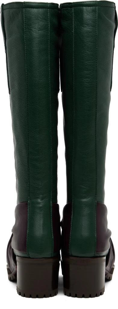 Kiko Kostadinov Green & Purple Knotted Riding Boots 2