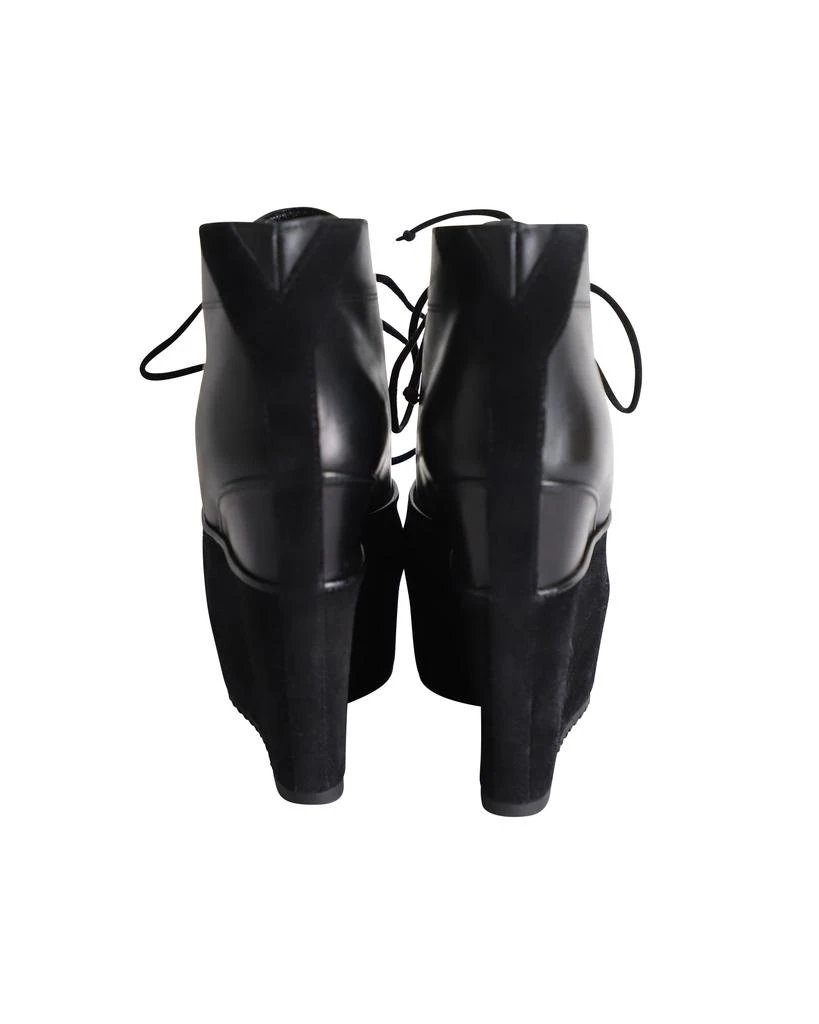 Yves Saint Laurent Lace-Up Platform Wedge Heels in Black Leather and Suede 4