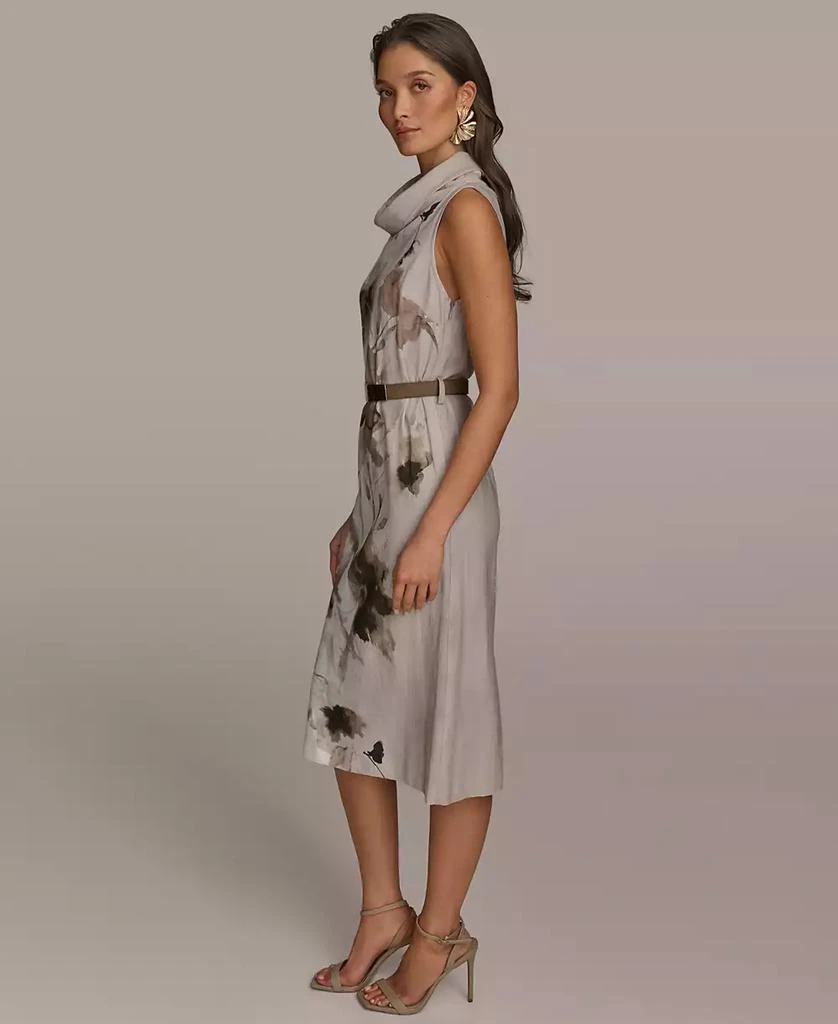 Donna Karan Women's Funnel-Neck Belted Dress 3
