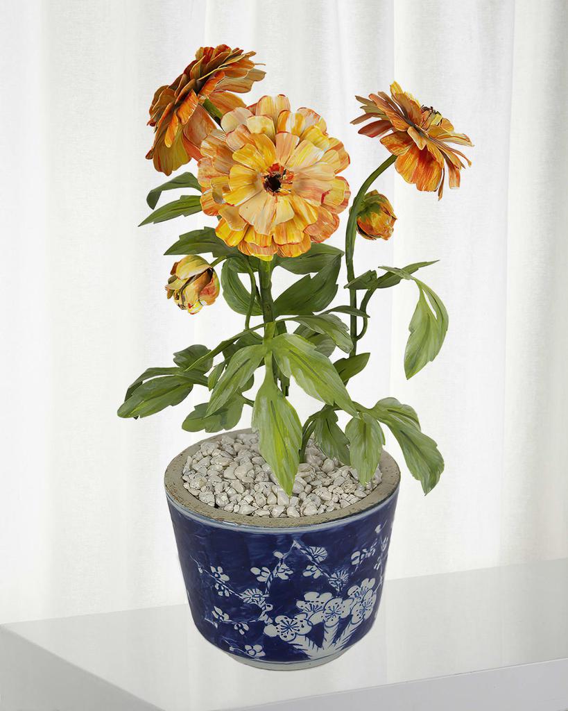 Tommy Mitchell Marigold October Birth Flower in Ceramic Pot