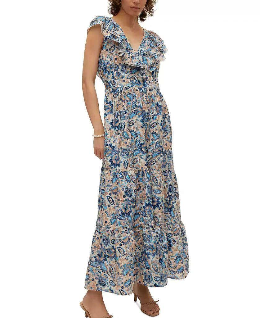 Vero Moda Women's Matilda Printed Layered-Sleeve Maxi Dress 3