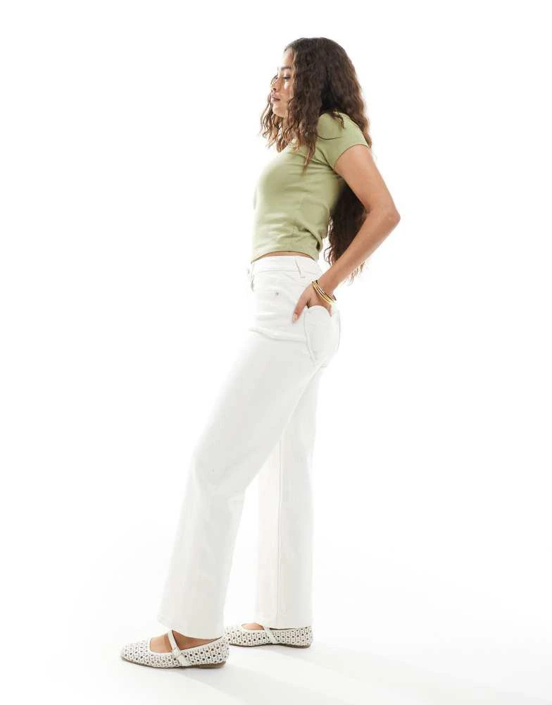 Miss Selfridge Miss Selfridge Petite heart pocket straight leg jean 3
