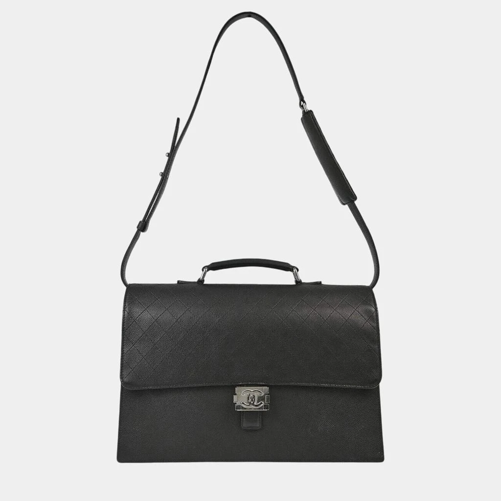 Chanel Chanel Black Briefcase Stainless Steel Boy Handbag 1