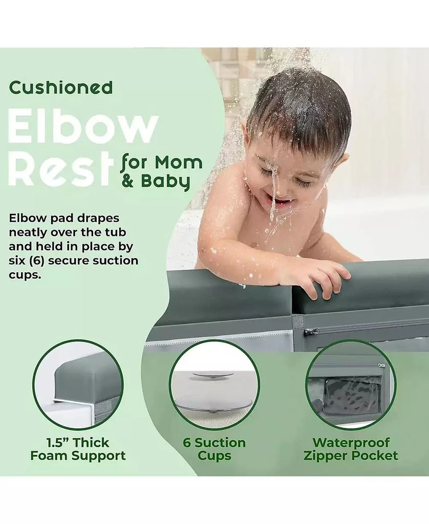 Elan Baby Toddler Bath Kneeler and Elbow Rest Pad Set, Non-Slip Design, Includes 4 Toy Pocket Organizers, Waterproof and Easy to Clean 6