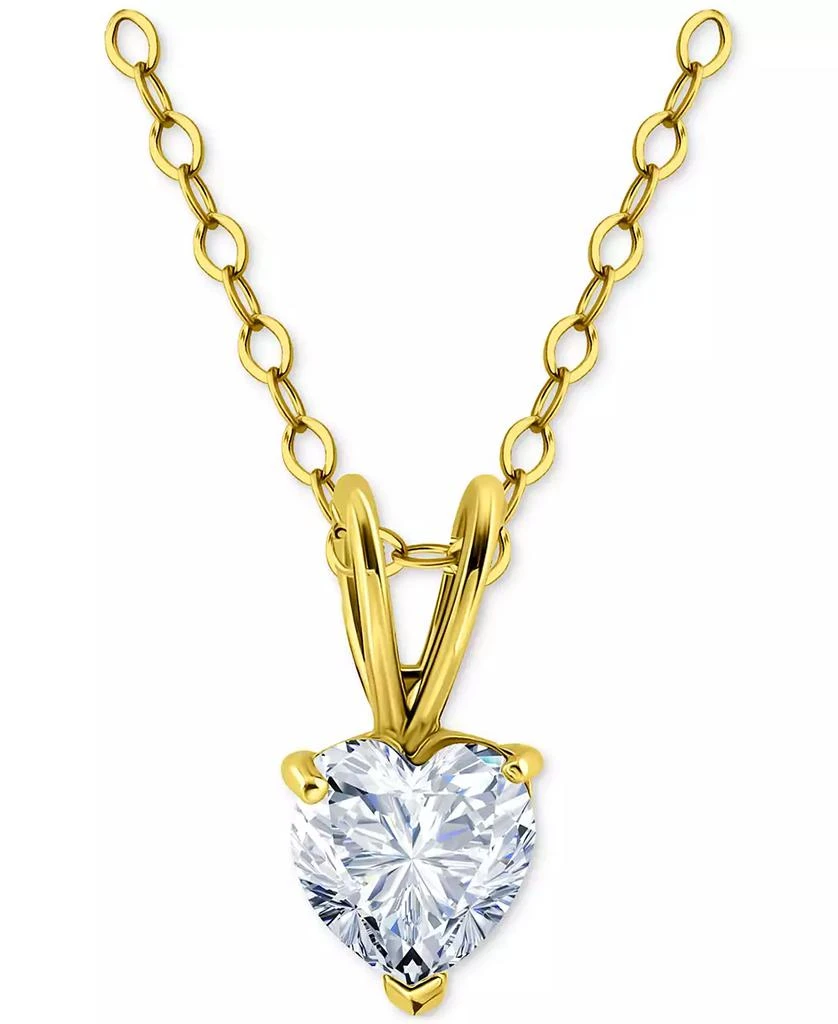 Giani Bernini Cubic Zirconia Heart Pendant Necklace in 18k Gold-Plated Sterling Silver (also in Sterling Silver), 16" + 2" extender, Exclusively at Macy's 1