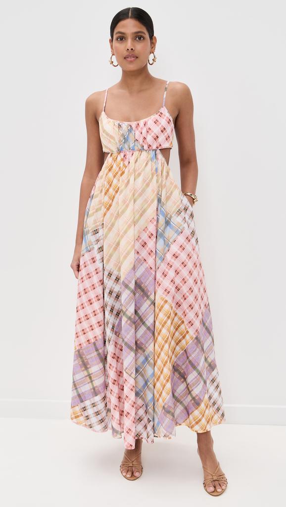 【Zimmermann】Pleated riffles bustier dress ZIMMERMANN Pleated Riffles Bustier Dress in Blue | endource