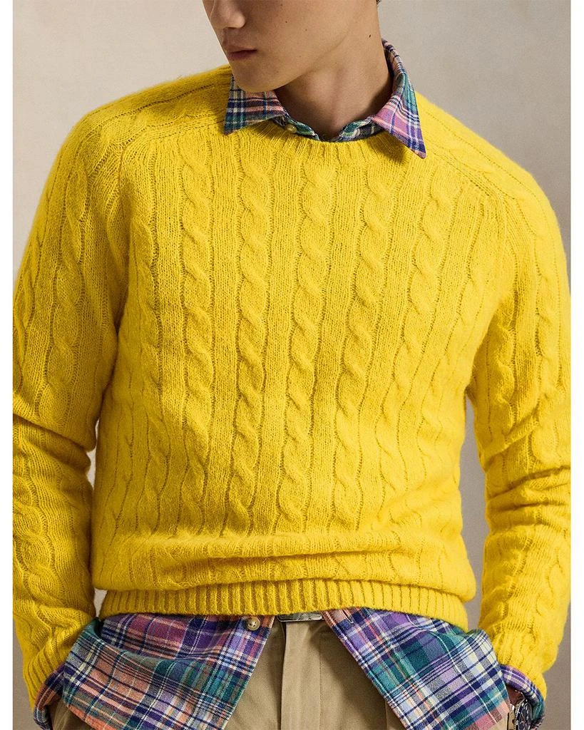 Ralph Lauren Suede-Patch Cable-Knit Sweater 5