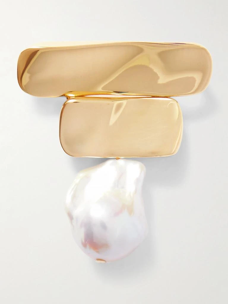AGMES Ilona Recycled Gold Vermeil Pearl Brooch